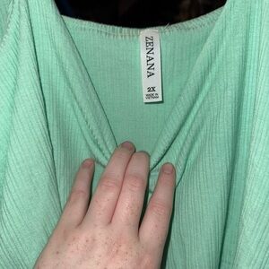 Zenana Mint Green Ribbed Jumper